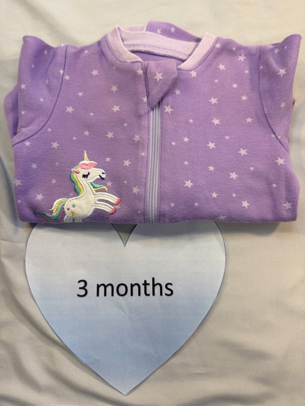 Tuffy Purple Baby Onesie with Unicorn and Stars design